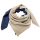 Halstuch Musselin Blau/Grau