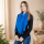 Halstuch Musselin Blau