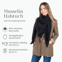 Halstuch Musselin Schwarz